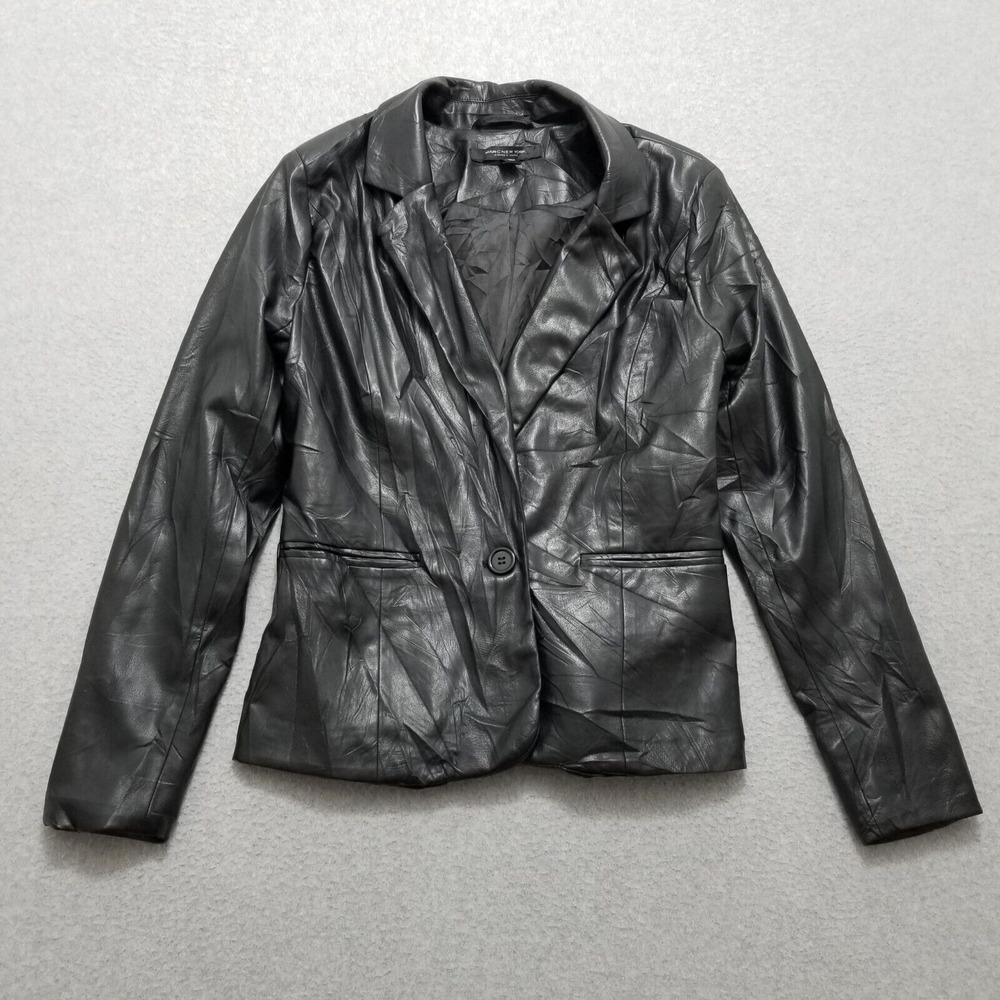 Marc New York Blazer Womens Small Pockets‎ Button Outdoor Faux Leather